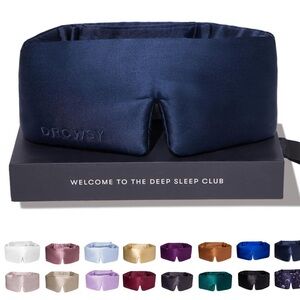 NIB DROWSY Silk Sleep Mask - Face-Hugging, Padded Cocoon (Midnight Blue)